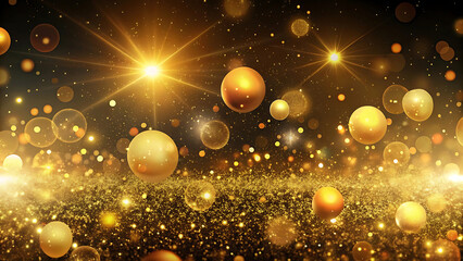 Luxury festive background with golden particles and sparkles vector illustration on white background  