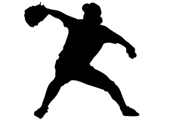 ピッチャーのシルエット