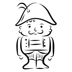 Nutcracker Sketch, Toy Soldier Illustration, Holiday Soldier Doodle