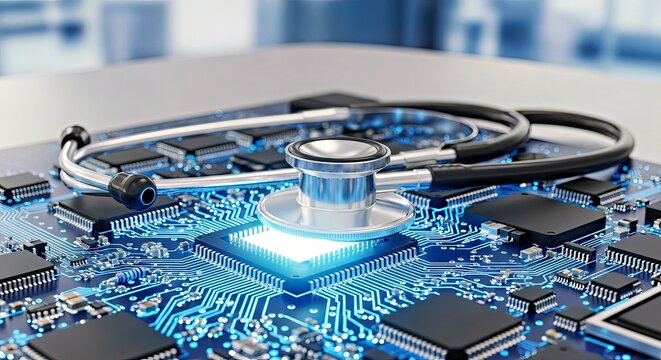 A Stethoscope on a Digital Circuit Board for Healthcare