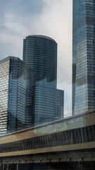 Obraz premium blue wall business buildings architectural background