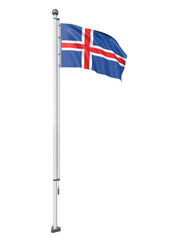 Fototapeta premium Iceland_Flag_Pole_3DModel