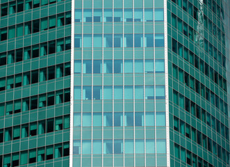 Fototapeta premium walls and windows of high business building bottom view