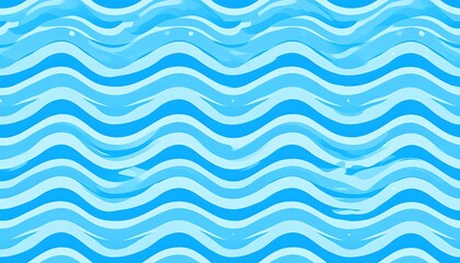 A flowing abstract design consisting of vibrant, wavy lines in varying shades of blue, suggesting movement. The layered patterns create a sense of depth and fluidity