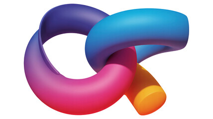 Abstract interwoven shapes with vibrant gradient colors