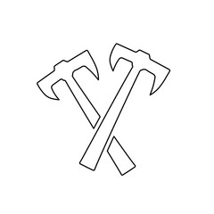 A large black outline crossed axes symbol on the center. Illustration on transparent background