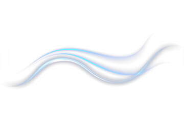 Blue neon wave lines, glowing shine, light effect. This PNG Overlay creates transparent futuristic curves with sparkle and energy, perfect for abstract, cosmic, and tech designs.