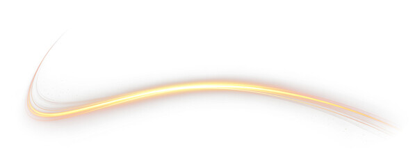 Golden glowing line, shine, light, abstract, flare. This PNG Overlay creates transparent luminous...