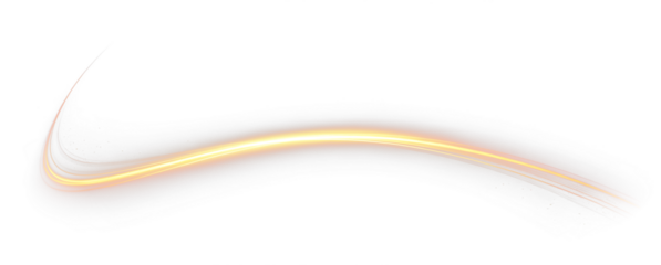 Golden glowing line, shine, light, abstract, flare. This PNG Overlay creates transparent luminous streak with radiant sparkle, perfect for luxury, festive, and elegant design effects.