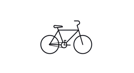 Bicycle single line drawing for minimalist graphic isolated PNG with Transparent Background