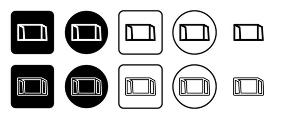 Icon set of football goal symbol. Filled, outline, black and white icons set, flat style.  Illustration on transparent background
