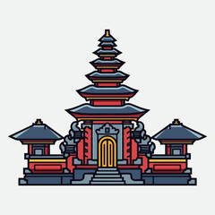 Fototapeta premium Hindu temple vector illustration