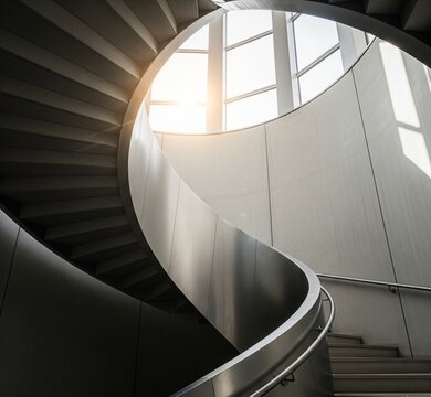 spiral staircase in the modern building