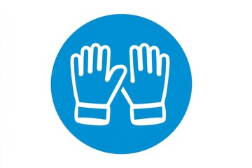 Obraz premium A blue circle with two gloves on it. a little girl wearing concept.