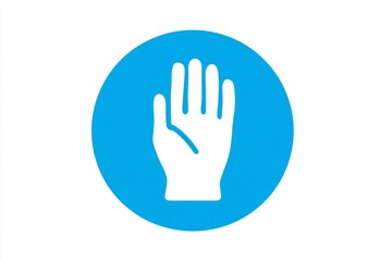 A blue hand with a white glove on it. a little girl wearing concept.