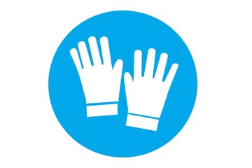 Obraz premium A blue circle with two gloves on it. a little girl wearing concept.