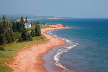 Fototapeta premium experience breathtaking summer landscapes of different cities in canada while enjoying beach vacation on prince