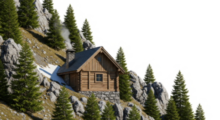 "Cabin in the Quiet – Where Smoke Rises and Time Rests"