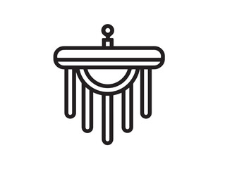 Stylish line drawing of chain harrow equipment in elegant outline