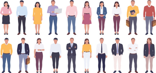 Illustration of diverse group of people standing together flat