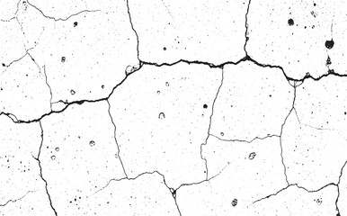 Crack on a wall detailed white grunge with small spots texture background