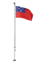 Samoa_Flag_Pole_3DModel