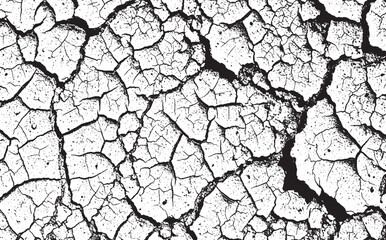 Distressed Cracked Surface Texture Black and White Grunge Effect for Overlay