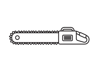 Modern chain saw bar icon in clean line artwork