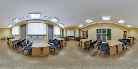 hdri 360 panorama interior modern biology and anatomy class at university or school in full spherical equirectangular projection. VR content