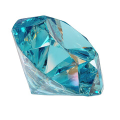 A vibrant, light-blue diamond