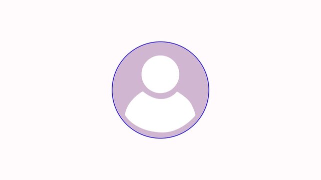 Man icon Animation with Round Cercle in White Background 