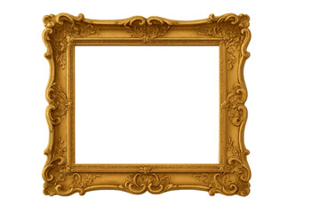 PNG Baroque golden picture frame isolated png frame