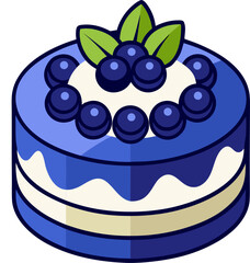 cake with berries and blueberries