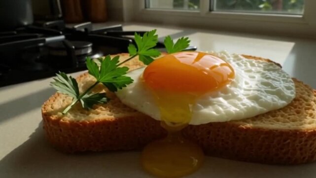 Spiegelei auf Toast