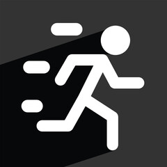 person running, simple man or woman, vector illustration 