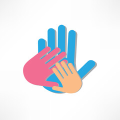 Fototapeta premium Colorful hand symbols representing unity and community engagement celebrating togetherness in a creative design