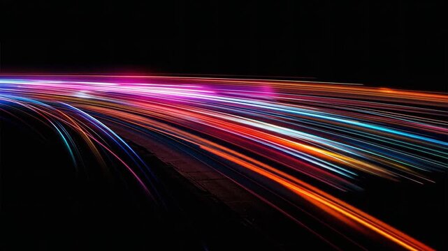 Explosi&oacute;n de Luces Ne&oacute;n a Toda Velocidad &ndash; Fondo Futurista en Movimiento