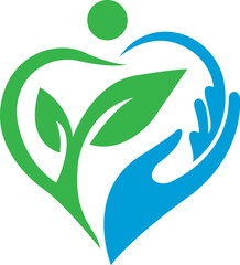Eco Hand Plant Care Logo Template Nature Design Modern Icon Vector