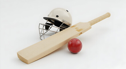 Cricket essentials bat helmet ball game sport equipment protective gear summer outdoor activity athletic gear sports gear cricket match players training practice competition