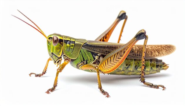 grasshopper on white background