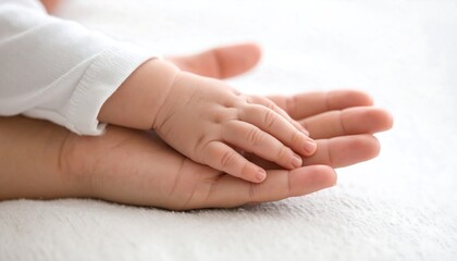 Tender Touch: Baby's Hand in Adult's Hand, Soft Focus