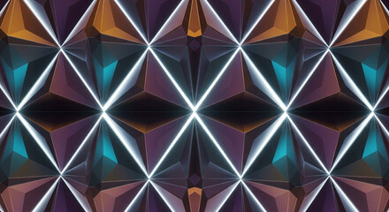 Iridescent Geometric Wall with Shifting Colors for a High-Tech, Futuristic Backdrop