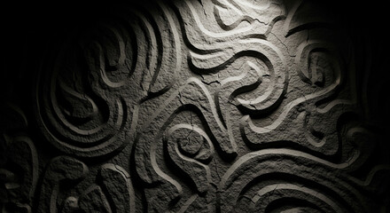 Dramatic Chiaroscuro Carved Stone Relief for a Historic and Moody Background