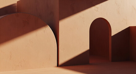 Retro 70s Curved Wall in Terracotta for a Warm and Minimalist Product Backdrop