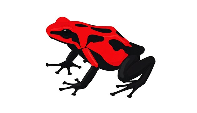 Red and black poison dart frog illustration