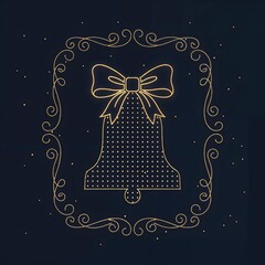 Illuminated bell design with decorative elements, perfect for festive celebrations and holiday decorations in a nighttime setting