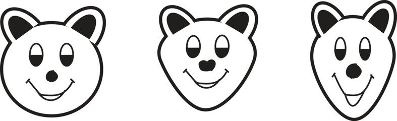 Obraz premium Vector art of three bear faces
