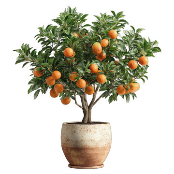 Orchard tree in terracotta pot