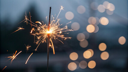 Obraz premium Sparkling Bengal Light with Bokeh Background