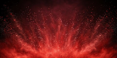 Mysterious deep space nebula with fiery red and purple hues and subtle glowing particles